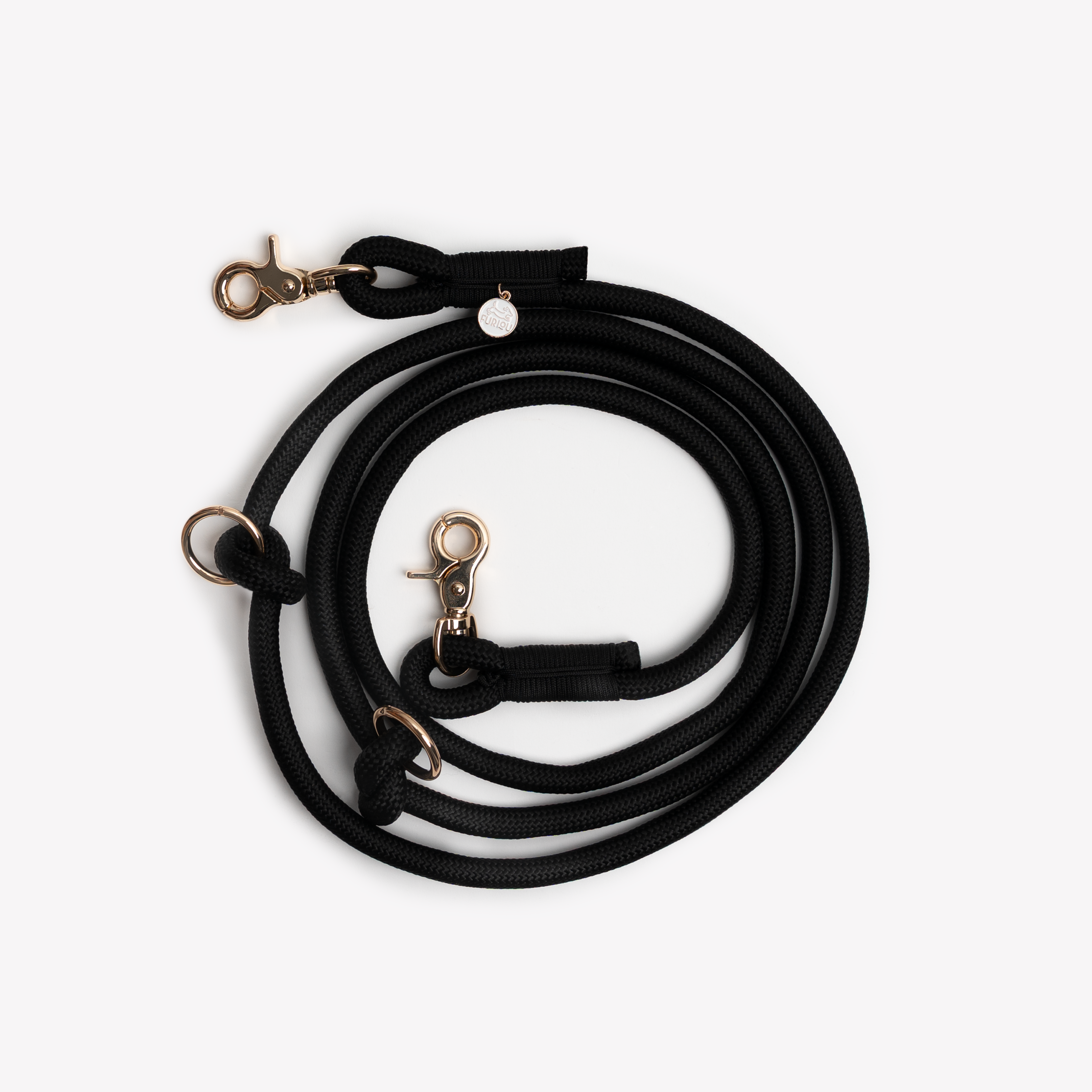 'Black' - Hands Free Braided Leash - FURLOU