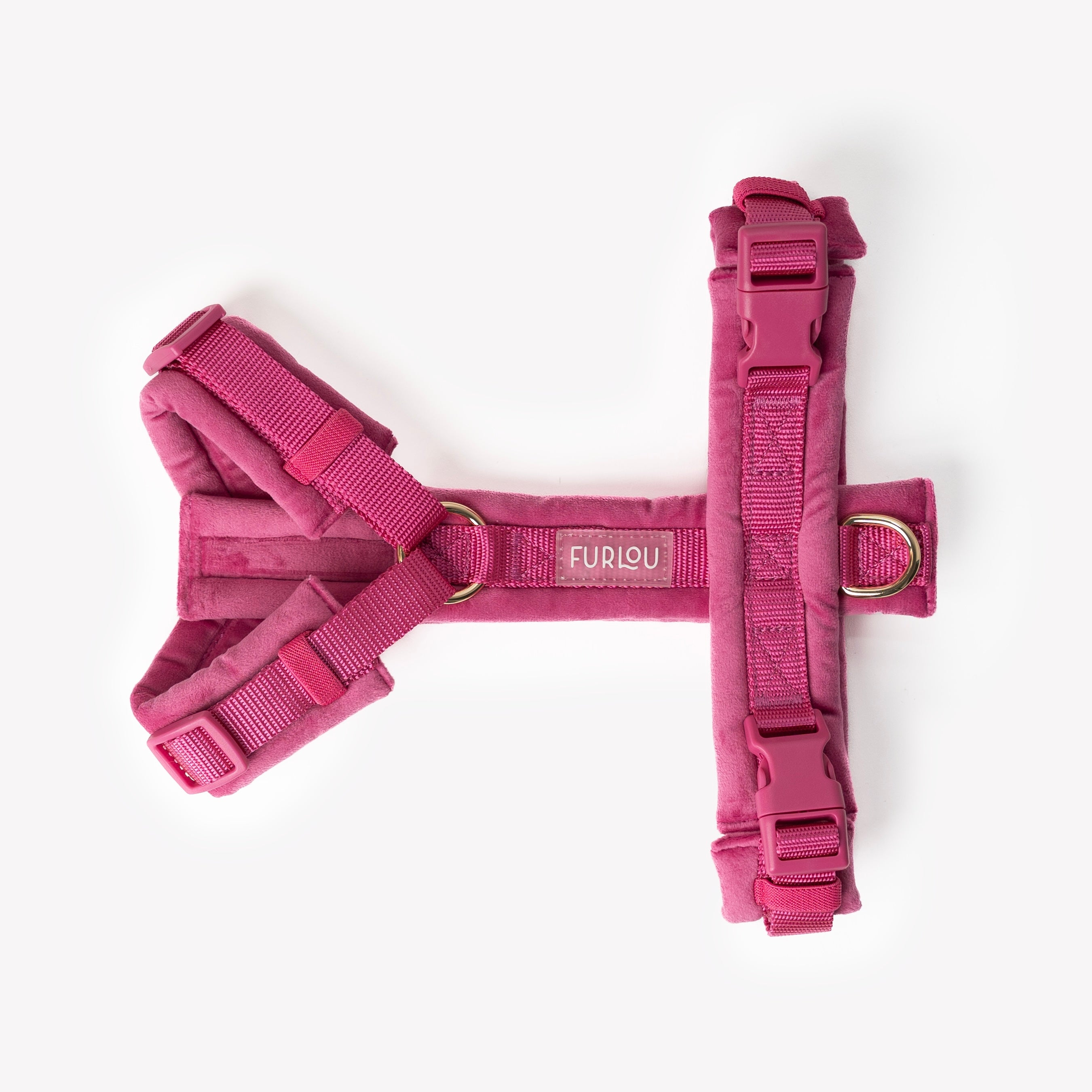 Magenta - Velvet Dog Harness - FURLOU