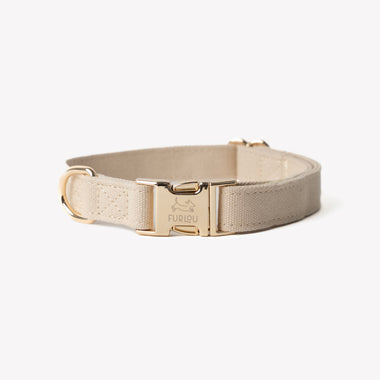 'Tan' - Canvas Dog Collar - FURLOU 