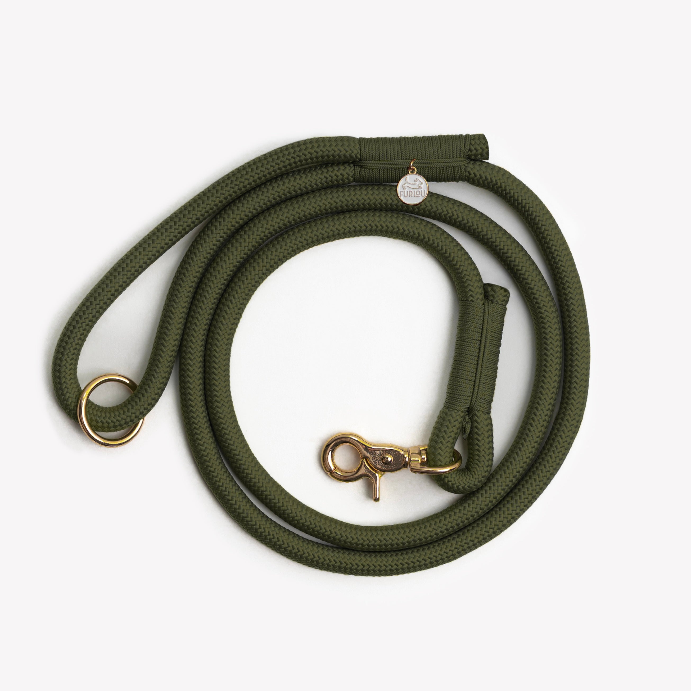 'Moss Green' - Braided Rope Leash - FURLOU 