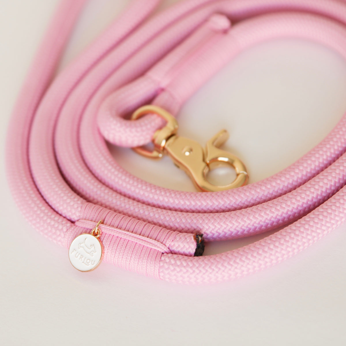 'Baby Pink' - Braided Rope Leash - FURLOU 