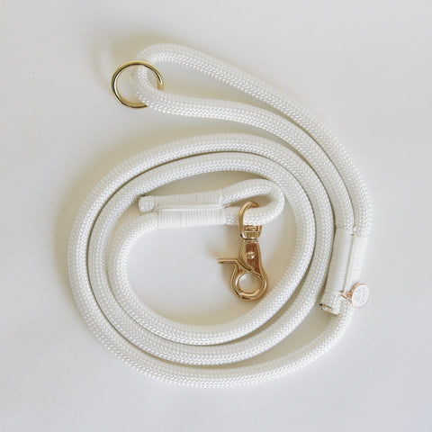 'White' - Braided Rope Leash - FURLOU 