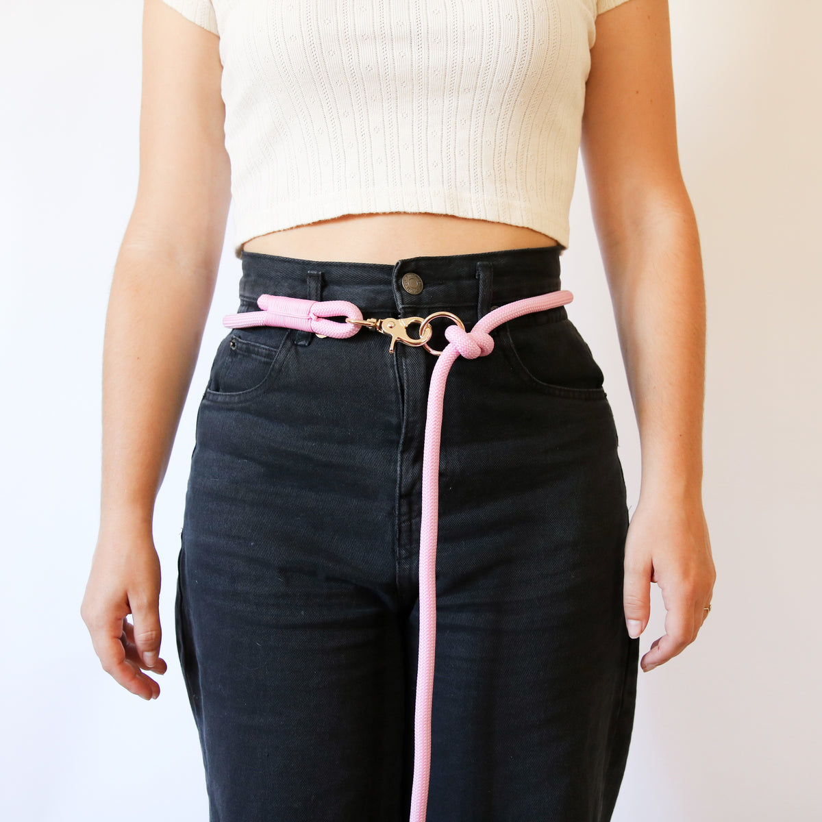 'Baby Pink' - Hands Free Braided Leash
