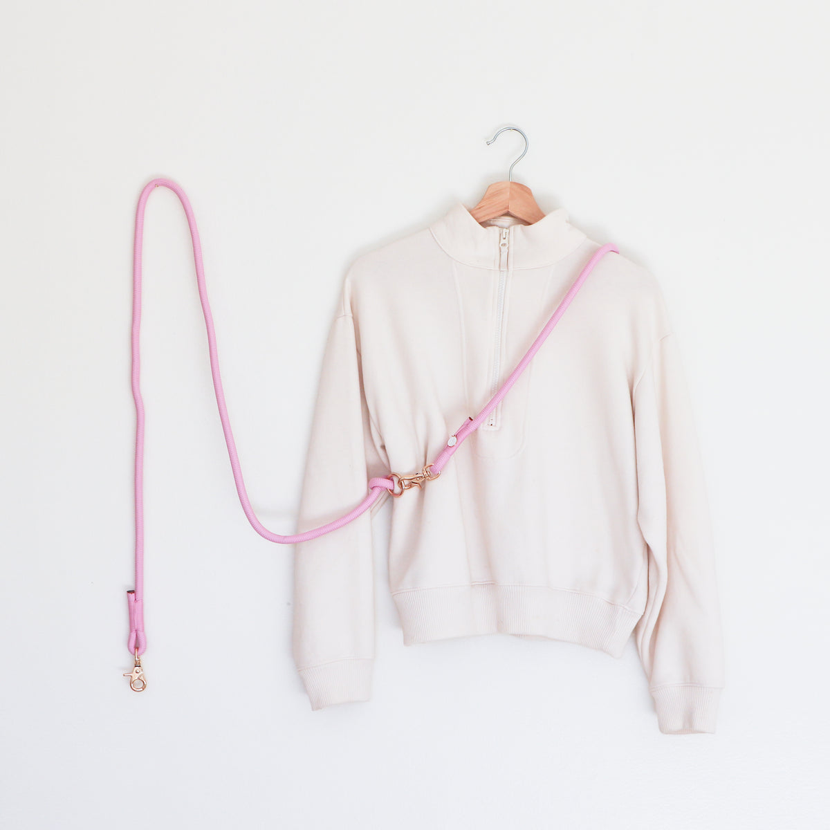 'Baby Pink' - Hands Free Braided Leash - FURLOU 