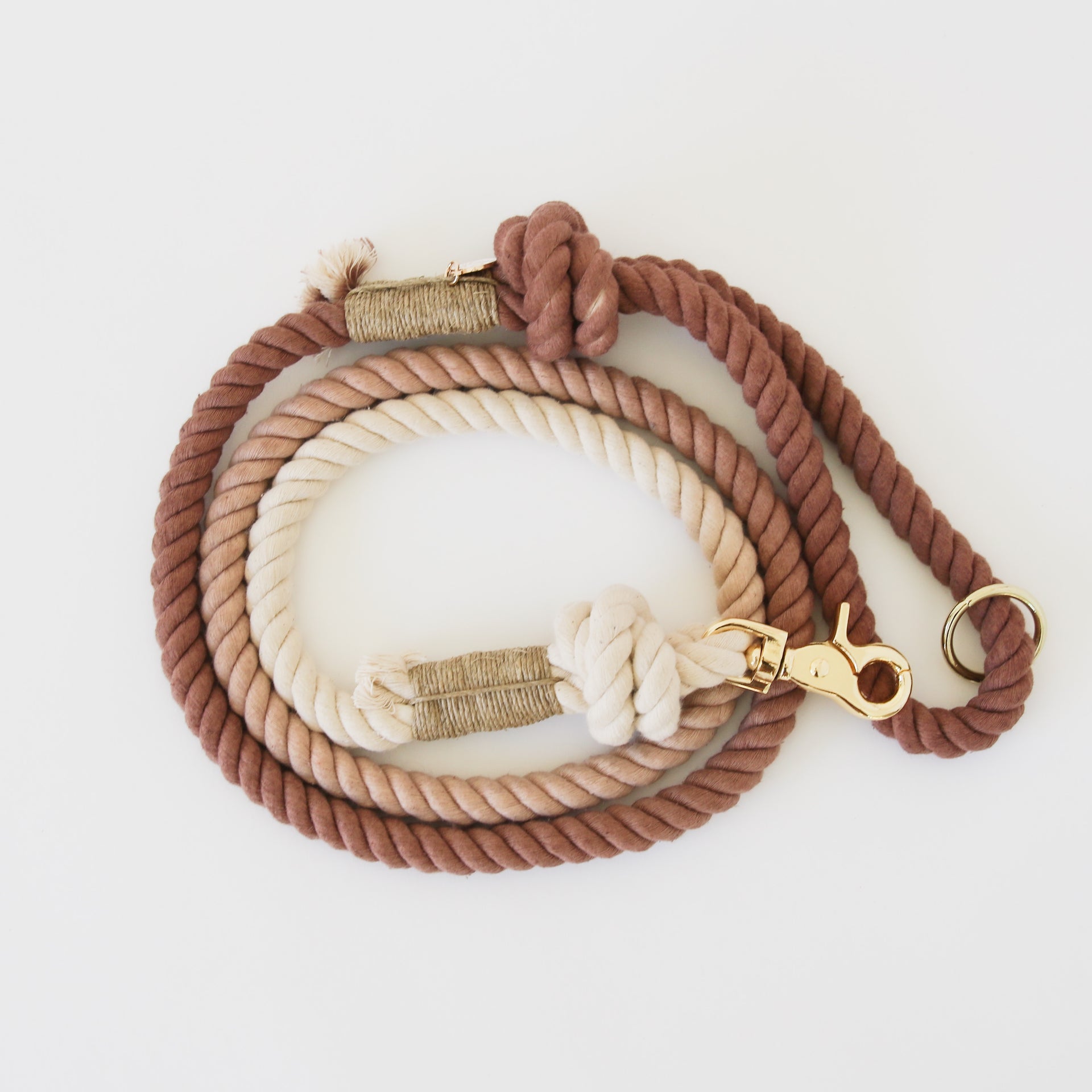 Dark Brown - Hands Free Dog Braided Rope Leash
